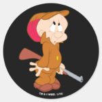ELMER FUDD™ Scared Pose Classic Round Sticker
