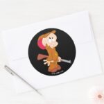 ELMER FUDD™ Scared Pose Classic Round Sticker