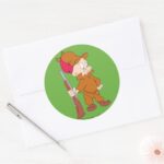 ELMER FUDD™ With Gun Classic Round Sticker