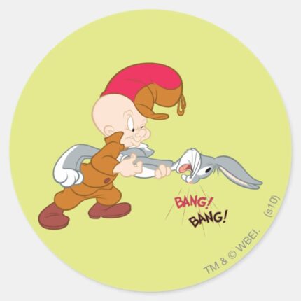 ELMER FUDD™ And BUGS BUNNY™ Classic Round Sticker