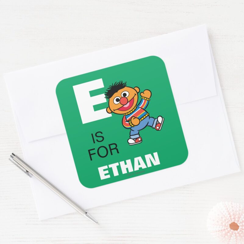 E Is For Ernie Add Your Name Square Sticker