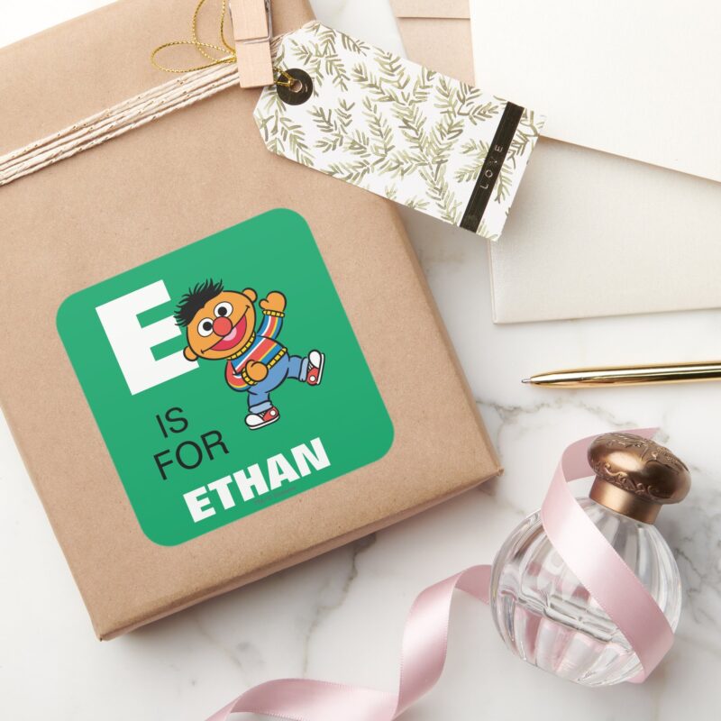 E Is For Ernie Add Your Name Square Sticker
