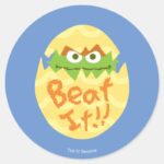 Easter Oscar The Grouch Classic Round Sticker