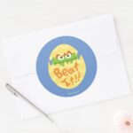 Easter Oscar The Grouch Classic Round Sticker