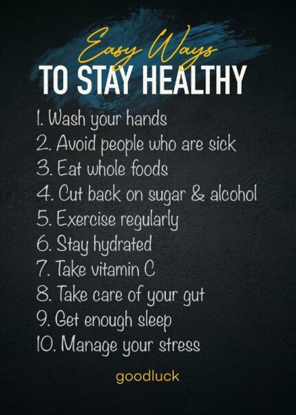 Easy Ways To Stay Healthy Poster