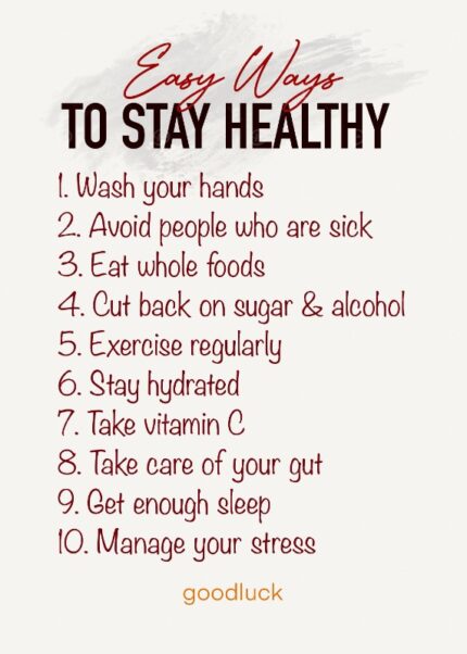 Easy Ways To Stay Healthy Poster