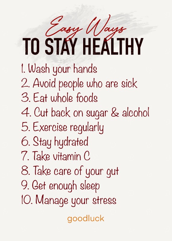 Easy Ways To Stay Healthy Poster