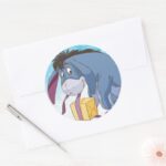 Eeyore Wrapping Gift Classic Round Sticker