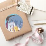 Eeyore Wrapping Gift Classic Round Sticker
