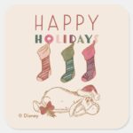 Eeyore Happy Holidays Square Sticker