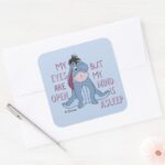 Eeyore My Mind Is Asleep Quote Square Sticker