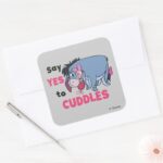 Eeyore Say Yes To Cuddles Square Sticker