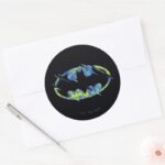 Electric Up Batman Symbol Classic Round Sticker