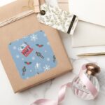 Elf Son Of A Nutcracker Winter Pattern Square Sticker
