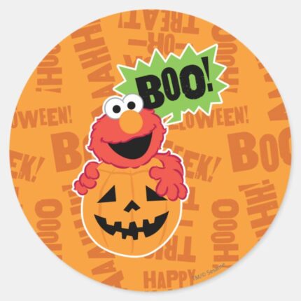 Elmo Boo Classic Round Sticker