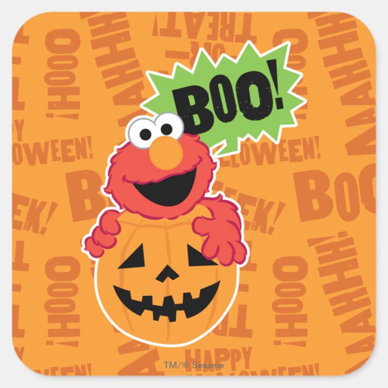 Elmo Boo Square Sticker Elmo Boo Square Sticker