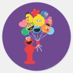Elmo Balloons Classic Round Sticker
