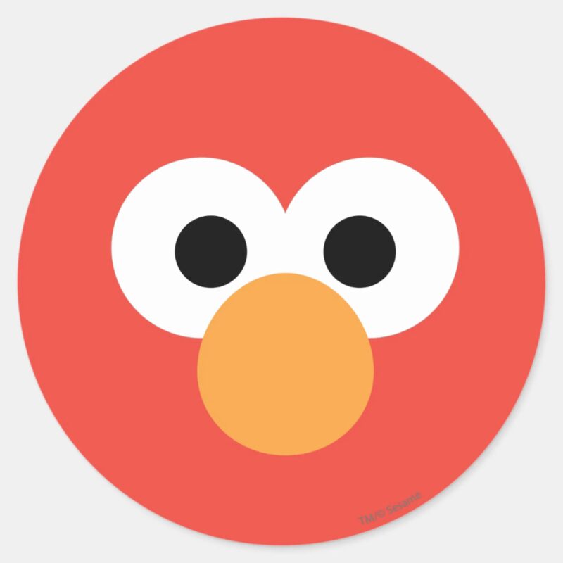Elmo Big Face Classic Round Sticker Elmo Big Face Classic Round Sticker