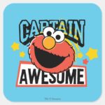 Elmo Captain Comic Square Sticker