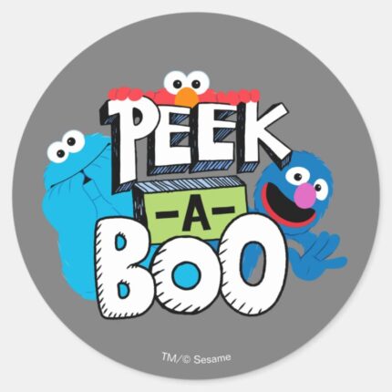 Elmo Cookie Grover Peek A Boo Classic Round Sticker