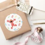 Elmo Crayon Pattern Classic Round Sticker