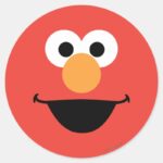 Elmo Face Art Classic Round Sticker