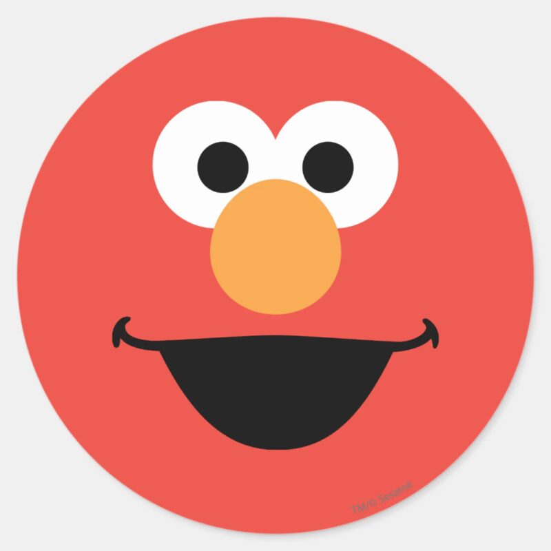 Elmo Face Art Classic Round Sticker Elmo Face Art Classic Round Sticker