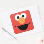 Elmo Face Art Square Sticker