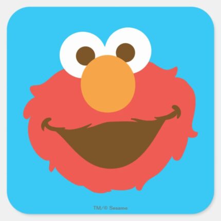 Elmo Face Square Sticker