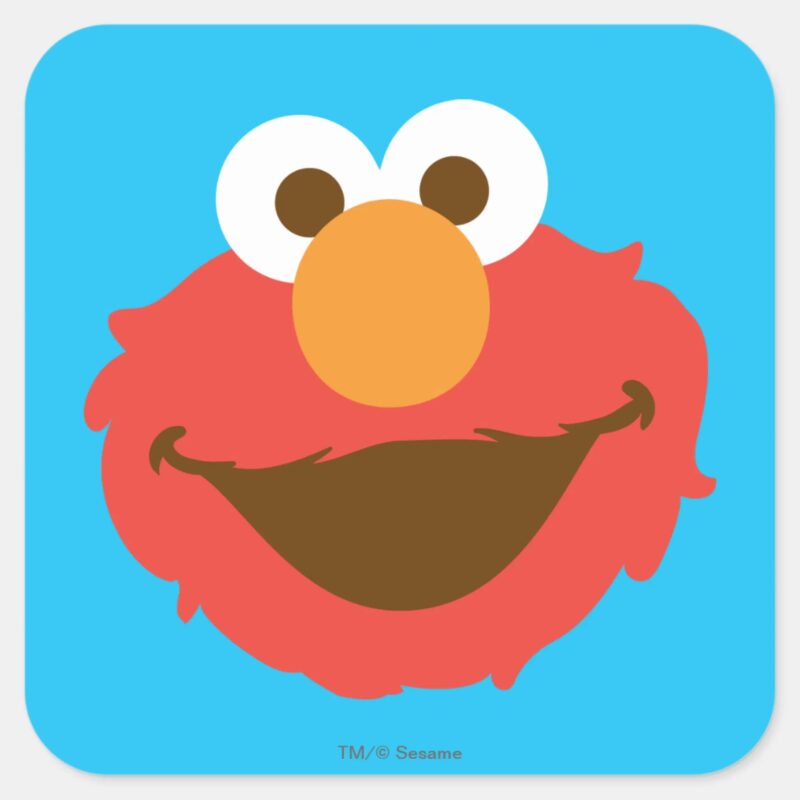 Elmo Face Square Sticker Elmo Face Square Sticker