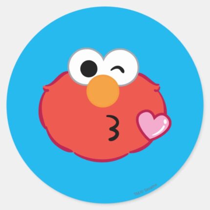 Elmo Face Throwing A Kiss Classic Round Sticker