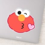 Elmo Face Throwing A Kiss Sticker