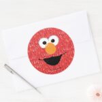 Elmo Fur Face Pattern Classic Round Sticker