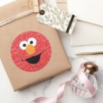 Elmo Fur Face Pattern Classic Round Sticker