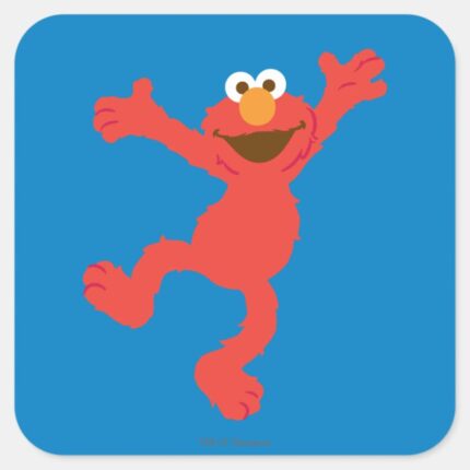 Elmo Happy Dancing Square Sticker