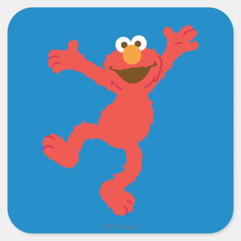 Elmo Happy Dancing Square Sticker Elmo Happy Dancing Square Sticker