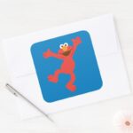 Elmo Happy Dancing Square Sticker