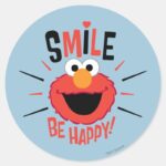 Elmo Happy Smile Classic Round Sticker