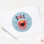 Elmo Happy Smile Classic Round Sticker
