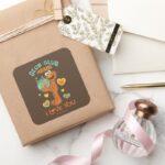 Elmo Holding His Pet Goldfish Square Sticker