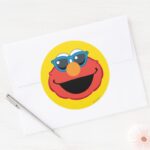 Elmo Smiling Face With Sunglasses Classic Round Sticker