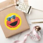 Elmo Smiling Face With Sunglasses Classic Round Sticker