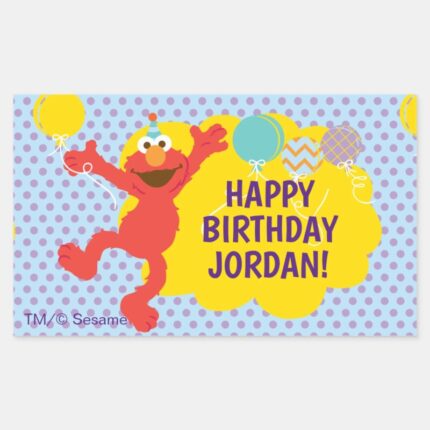 Elmo With Party Balloons Pattern Rectangular Sticker