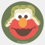 Elmo Woodland Face Classic Round Sticker