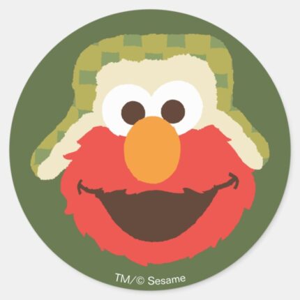 Elmo Woodland Face Classic Round Sticker