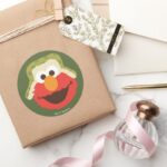 Elmo Woodland Face Classic Round Sticker