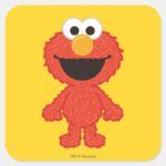 Elmo Wool Style Square Sticker