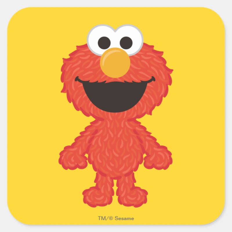 Elmo Wool Style Square Sticker Elmo Wool Style Square Sticker