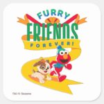 Elmo Tango Furry Friends Forever Square Sticker