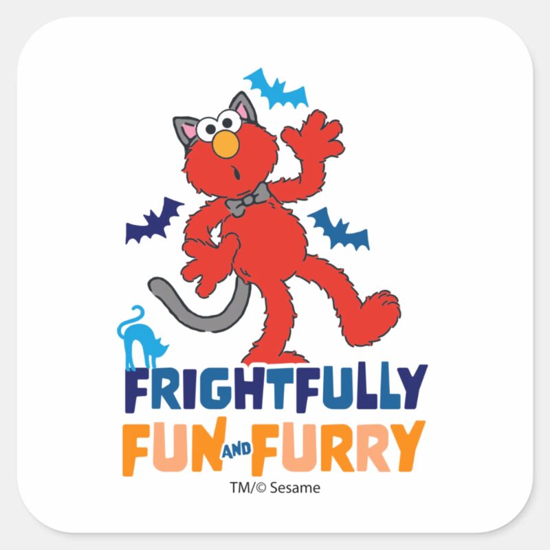 Elmo Frightfully Fun Furry Square Sticker Elmo Frightfully Fun Furry Square Sticker